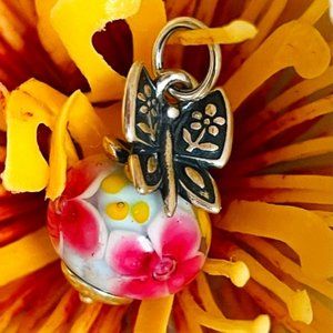 JAMES AVERY MARIPOSA BLOSSOM FINIAL ART GLASS CHARM